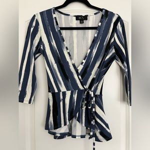 BCX Women’s Wrap Blouse Three Quarters Sleeve XS